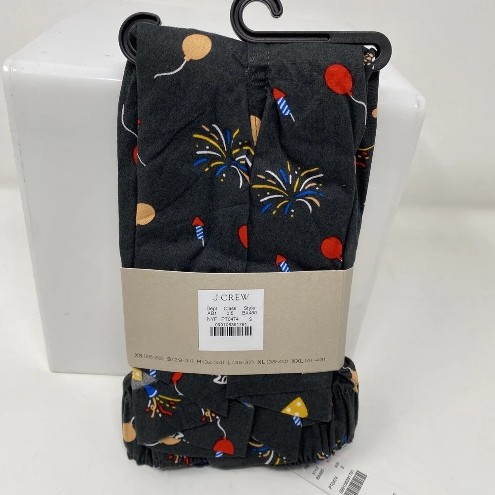 J Crew Men's Size Small New Year Faded Black Cotton Printed Boxer Shorts NWT